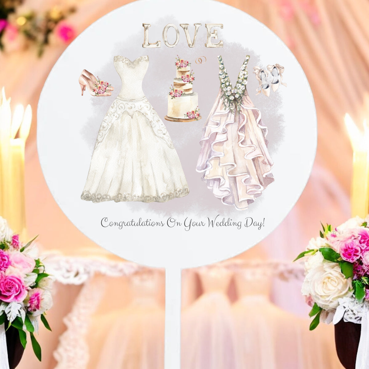 Mrs & Mrs Cake Topper