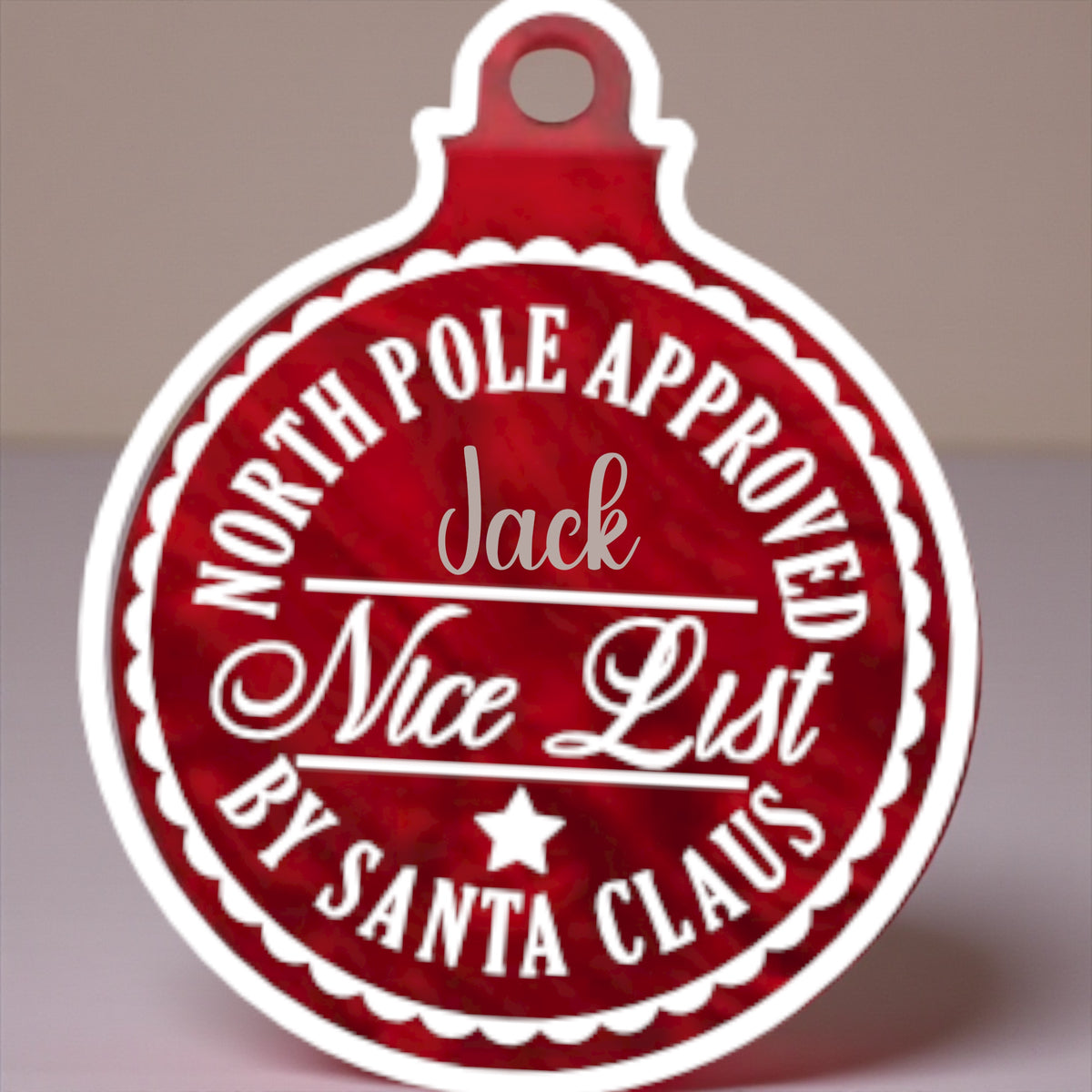 Nice List Acrylic Bauble