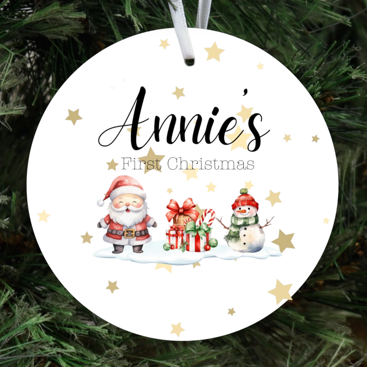 Personalised tree decoration ceramic