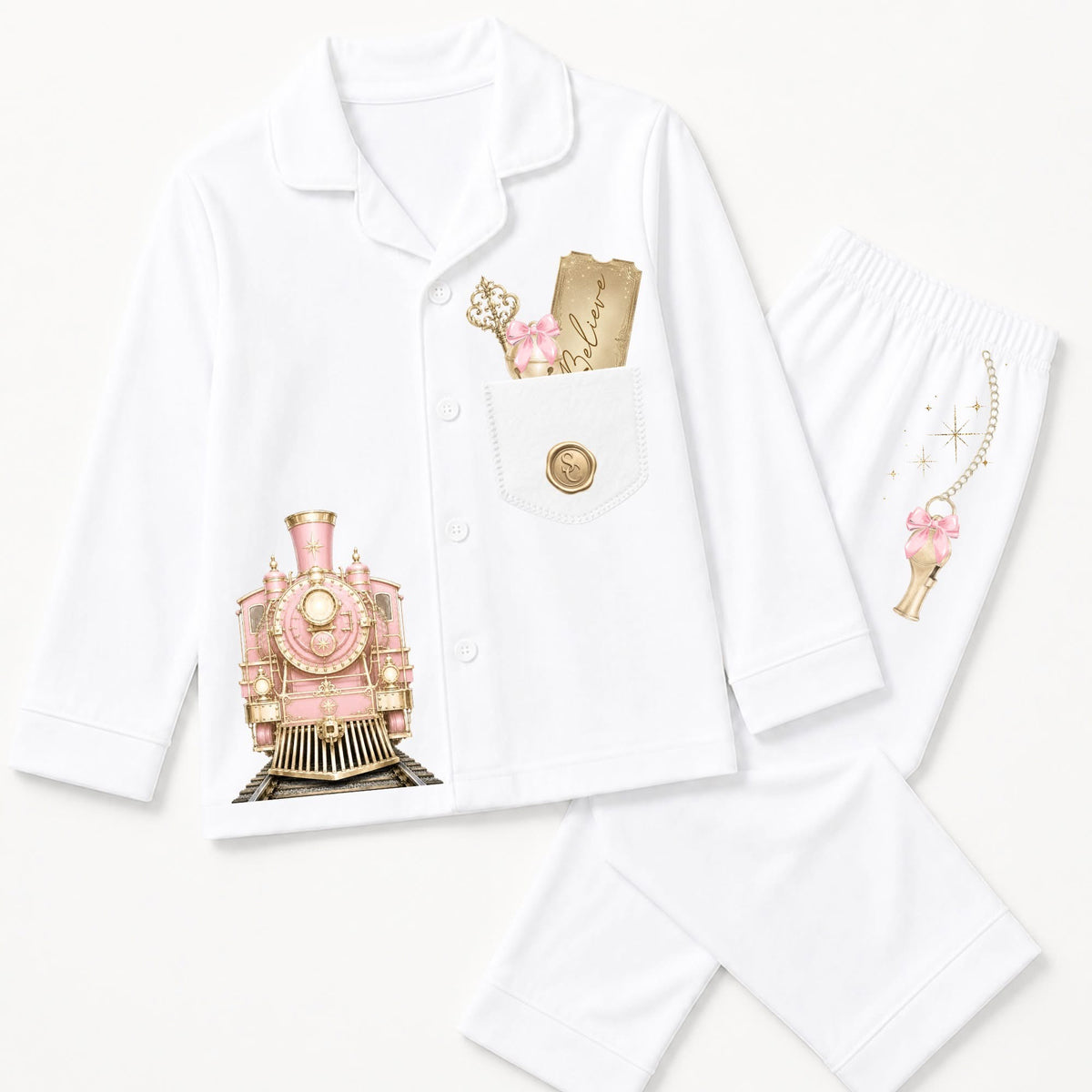 Train Traditonal PJS with free Nice letter pink