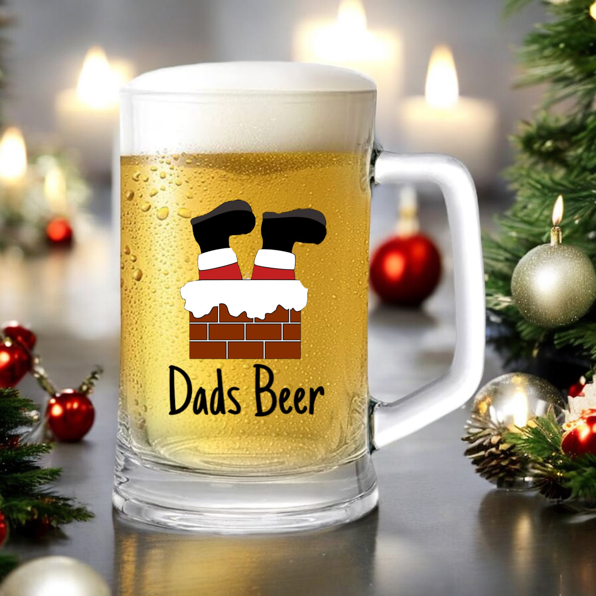 Santa Beer Glass