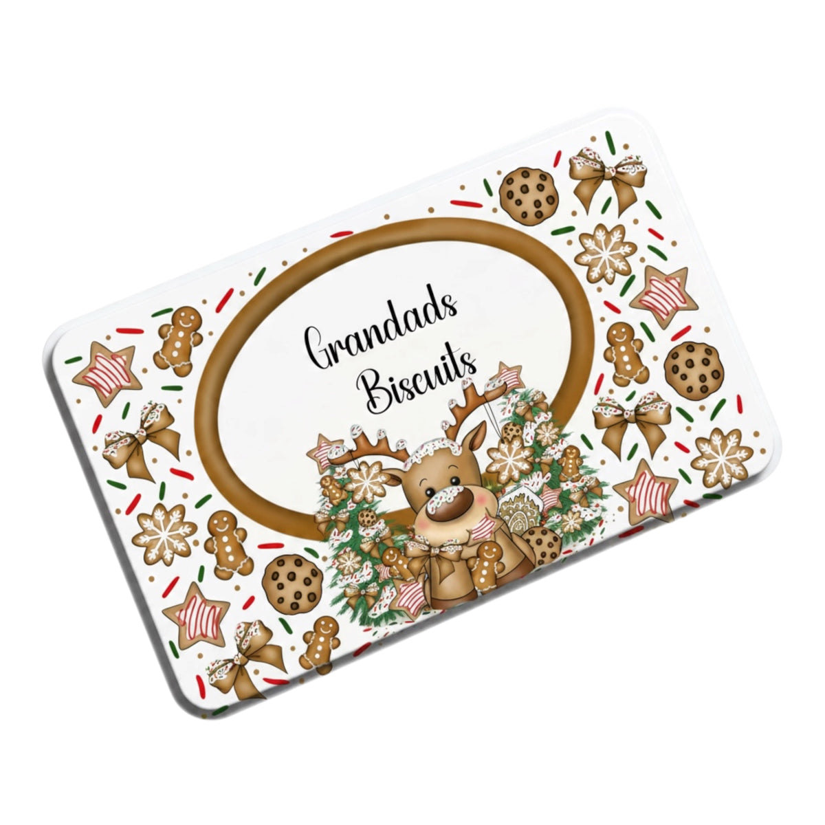 Small Personalised Biscuit Tin Festive