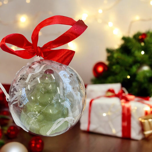 Filled Acrylic baubles with bath bombs