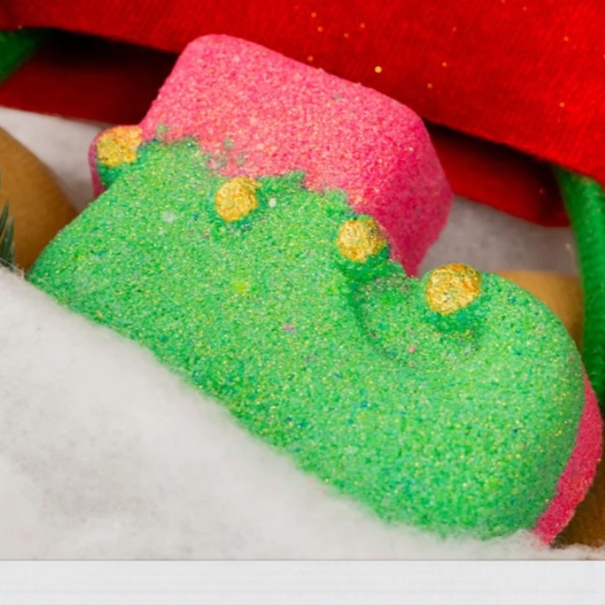 Elf boot bath Bomb