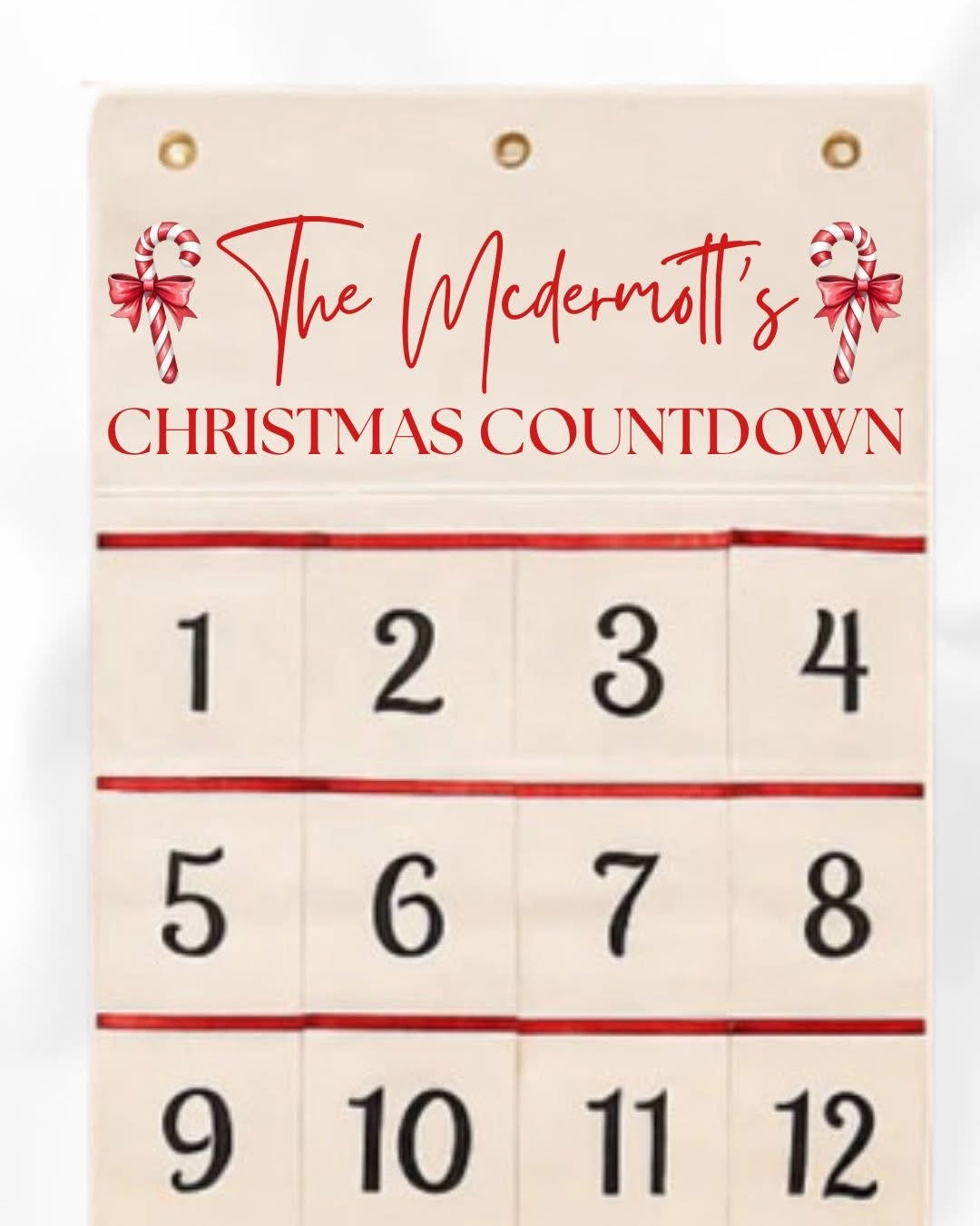 Advent Calendar Canvas keepsake