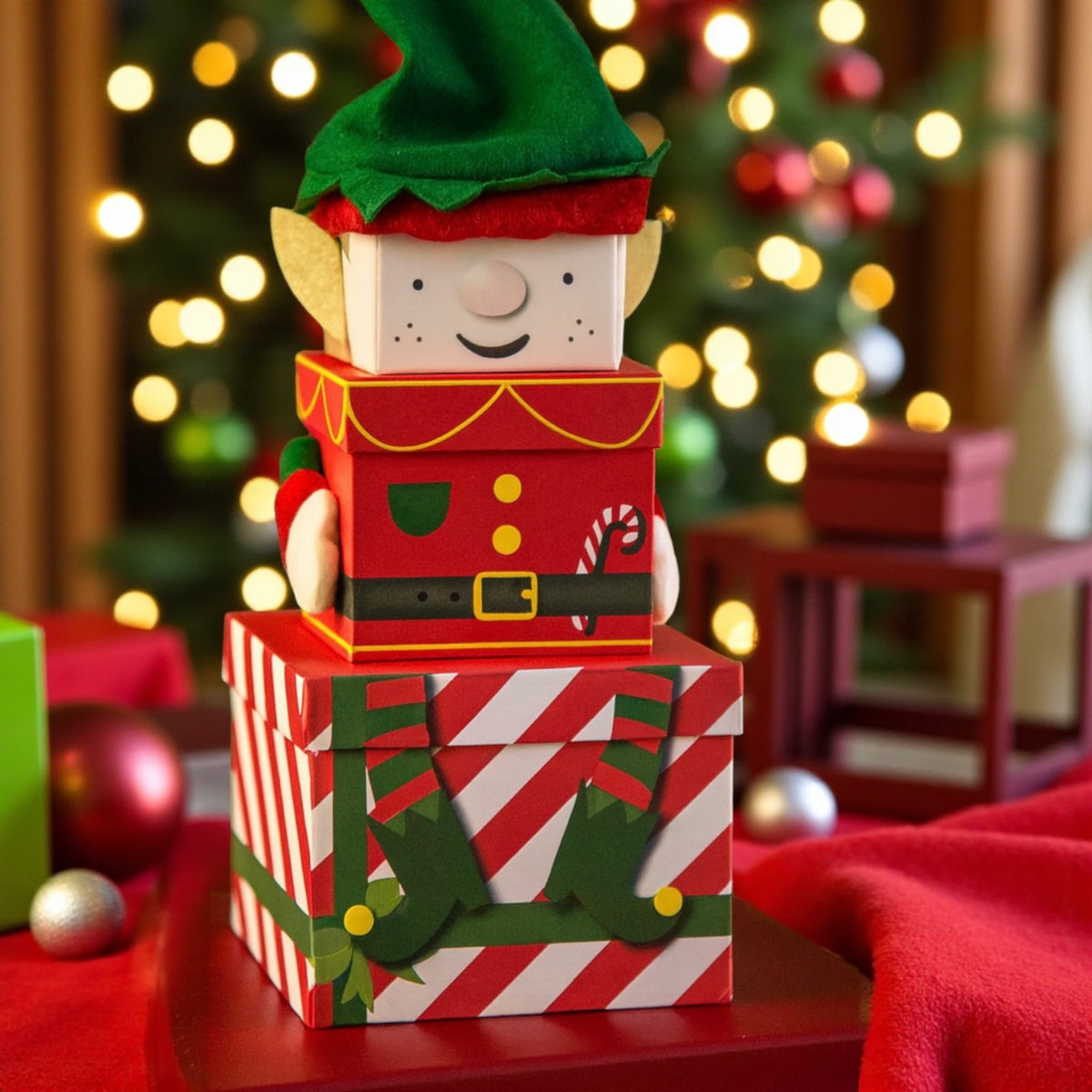 Christmas Stacking Personalisd Boxes elf / snowman’s Santa Westie