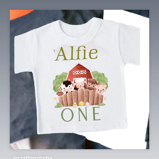 FarmYard 1st Birthday T Shirt