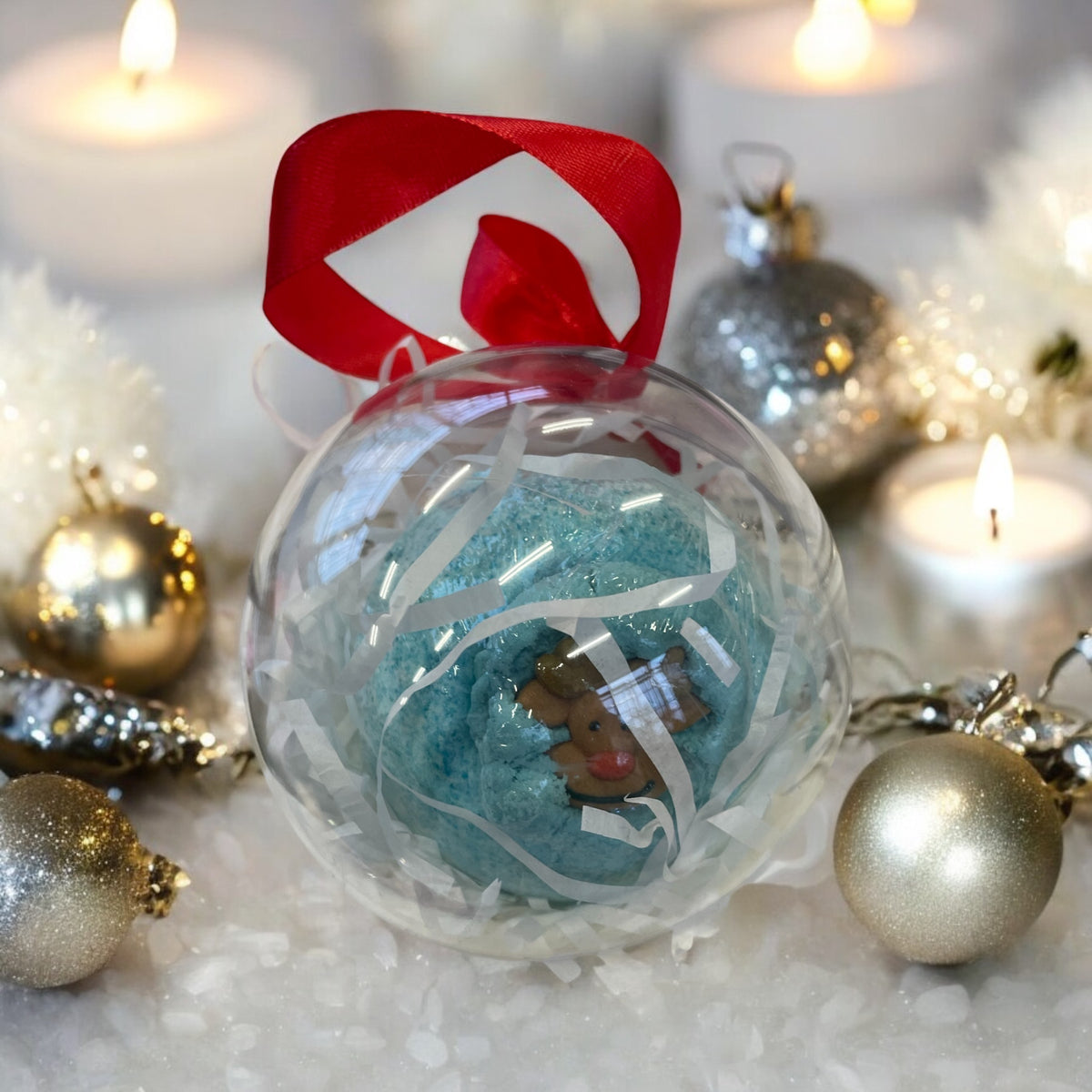 Filled Acrylic baubles with bath bombs