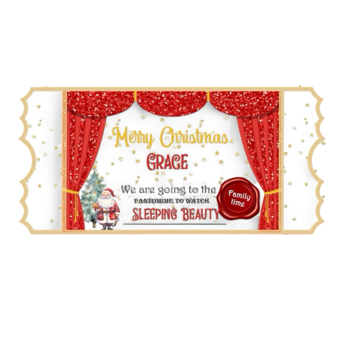Acrylic Personalised Pantomine Tickets