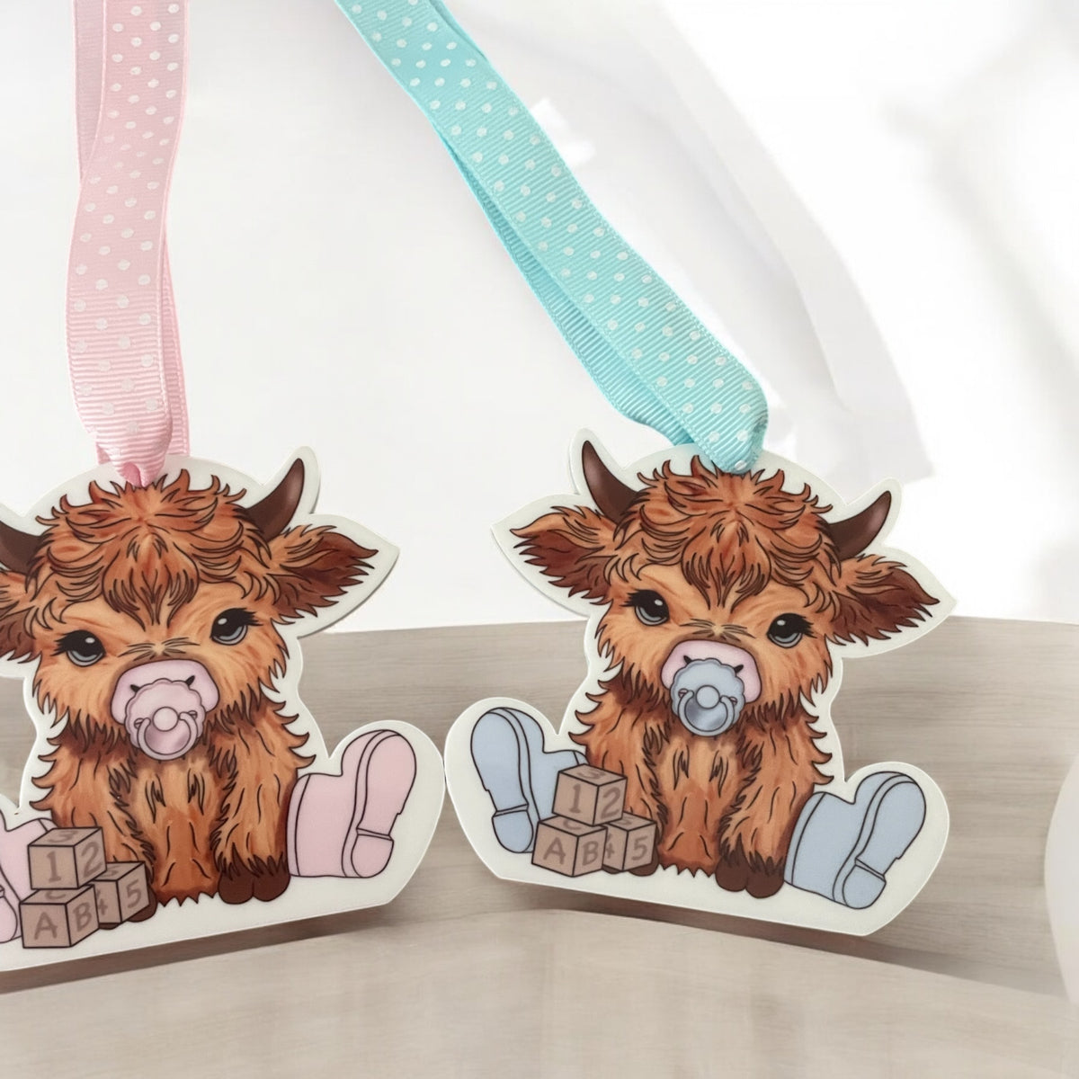 Hanging Baby Highland Cows