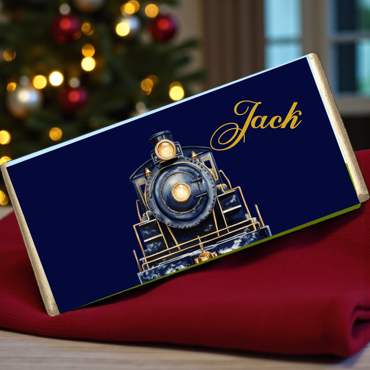Personalised Christmas Eve Bundle – Express Train Set with Cup, Door Hanger & Galaxy Bar (Pink or Blue)