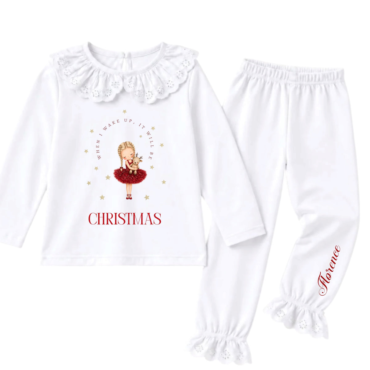 When I wake it will be Christmas PJ Frill