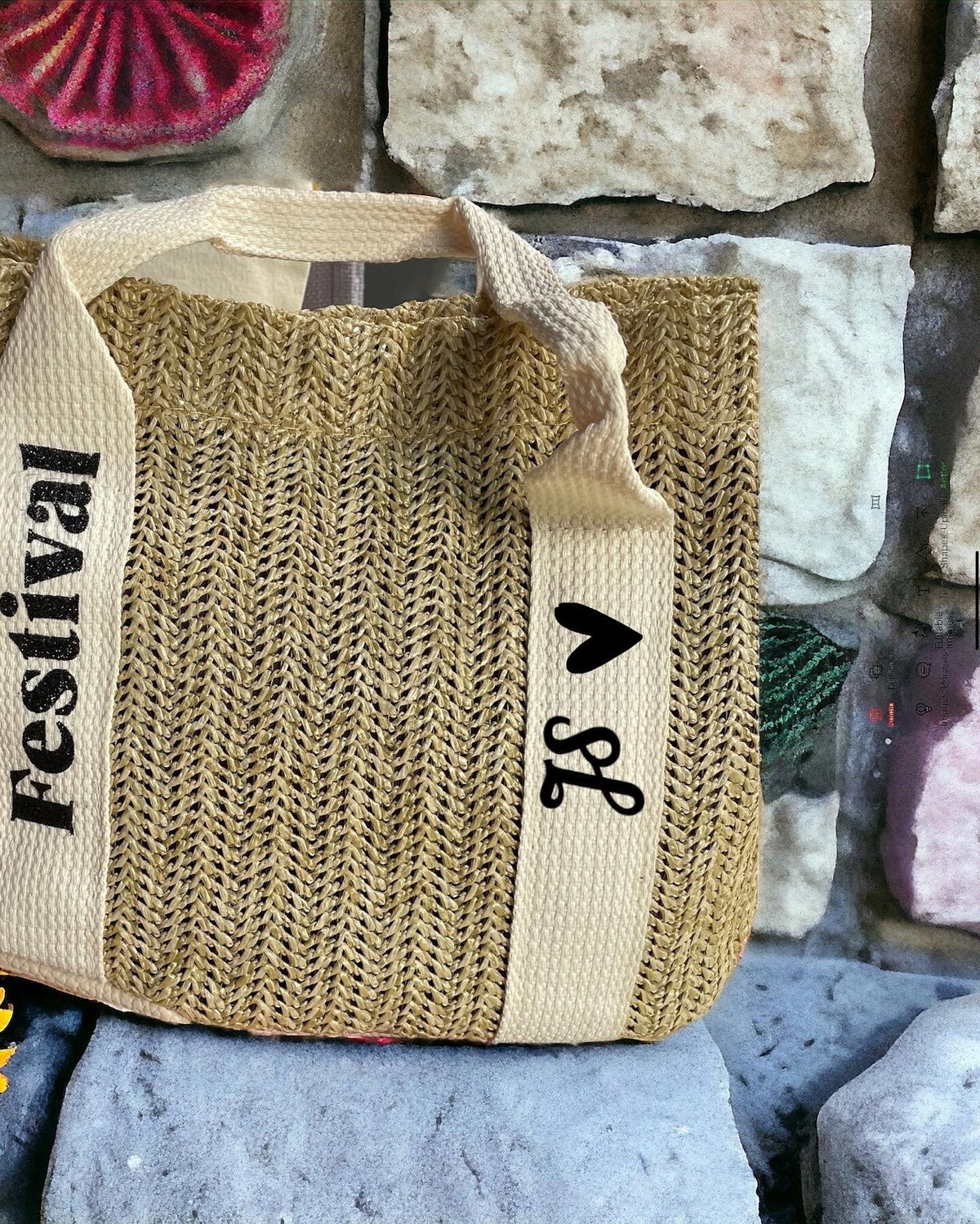 Rattan Effect Tote Bags