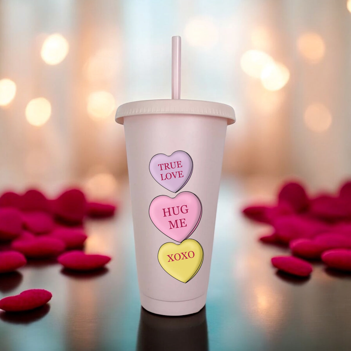 Candy Cane Love Hearts 24oz Cup