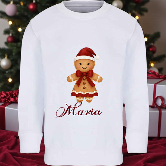 Gingerbread Sweatshirts girl Personalised