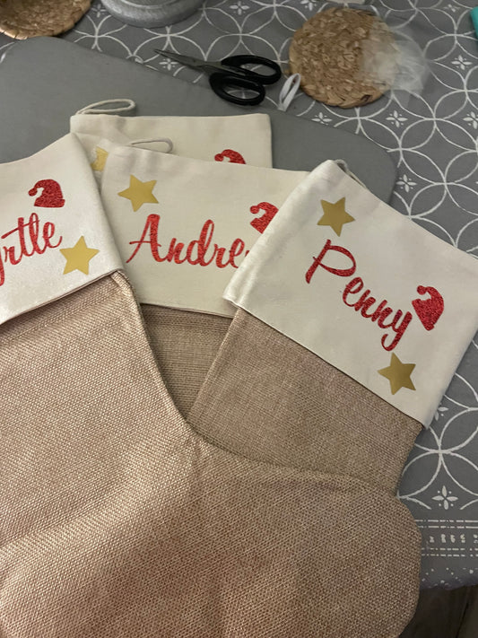 Burlap Fesitive Personalised stockings