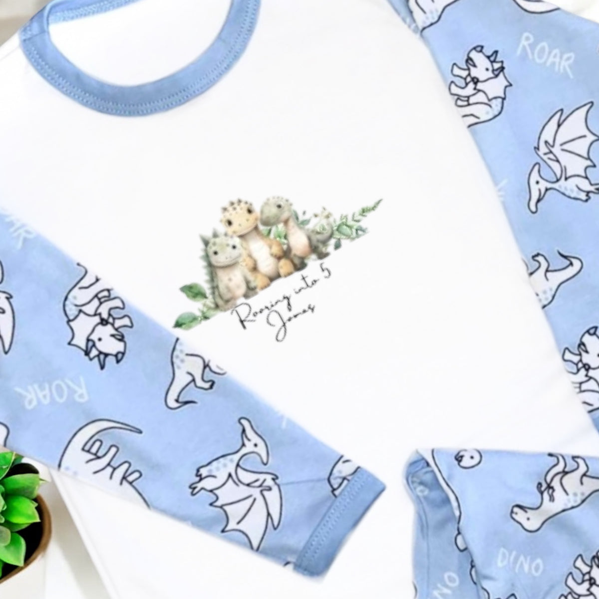 Personalised Dino Pjs Pink