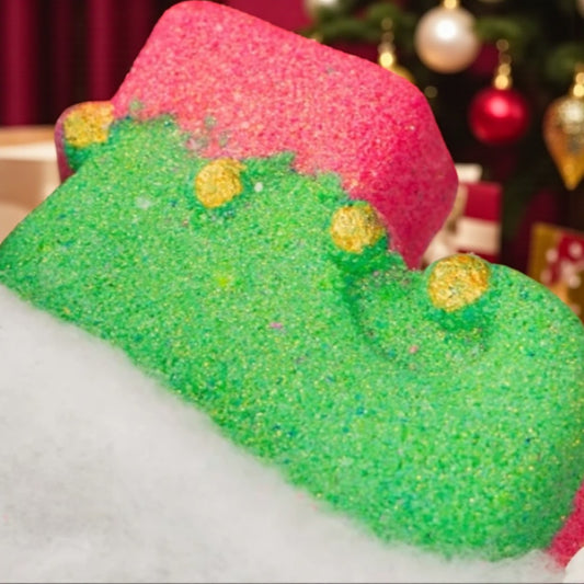 Elf boot bath Bomb