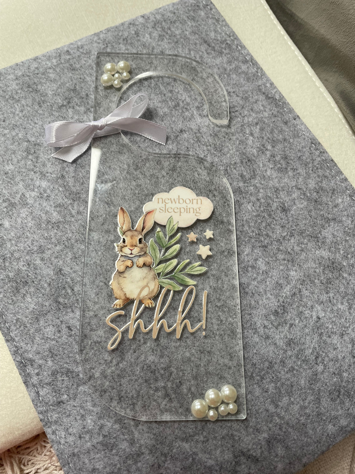 Ash New Born Sleeping Door Hanger