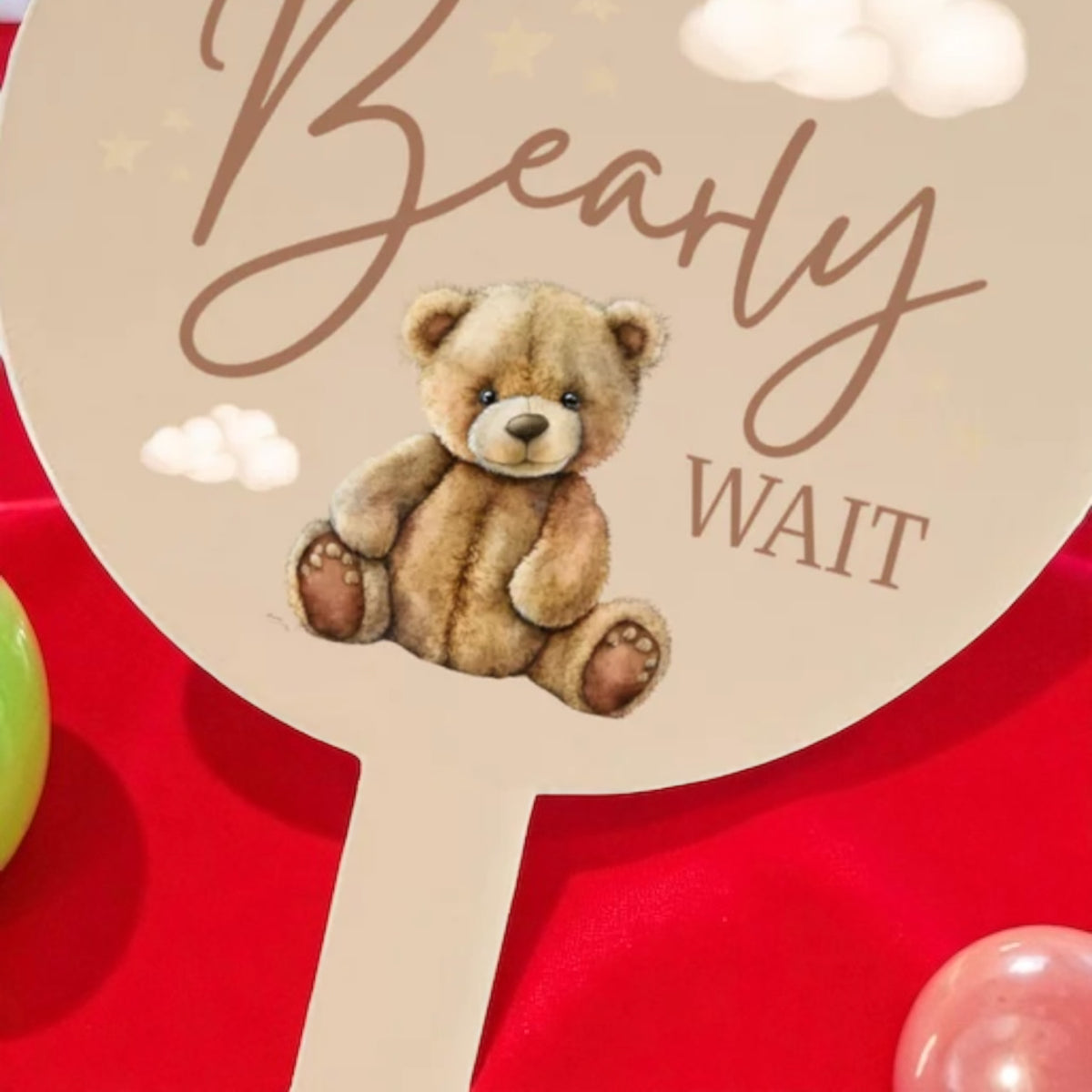 I can Bearly wait to meet you Baby Shower Cake Topper