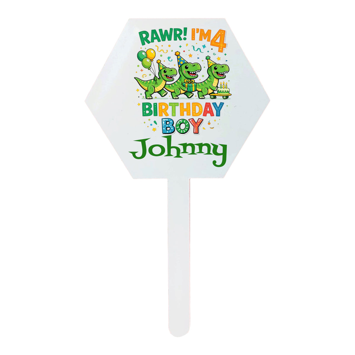 Dino theme Birthday T Shirt with a matching cake Topper
