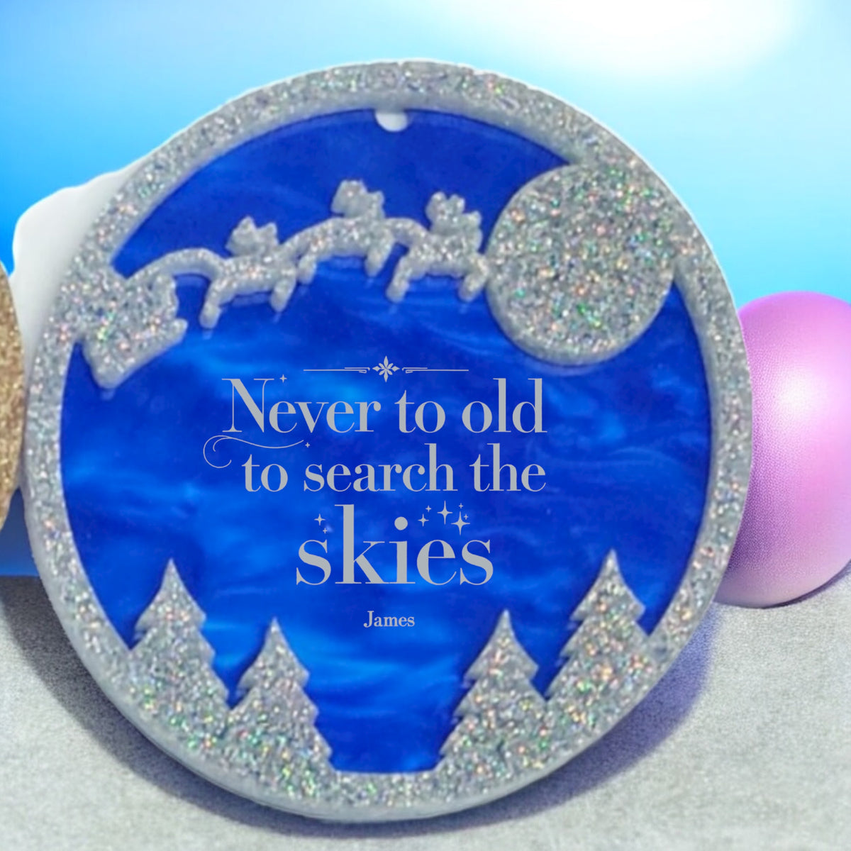 Search in the sky Personalised Baubles