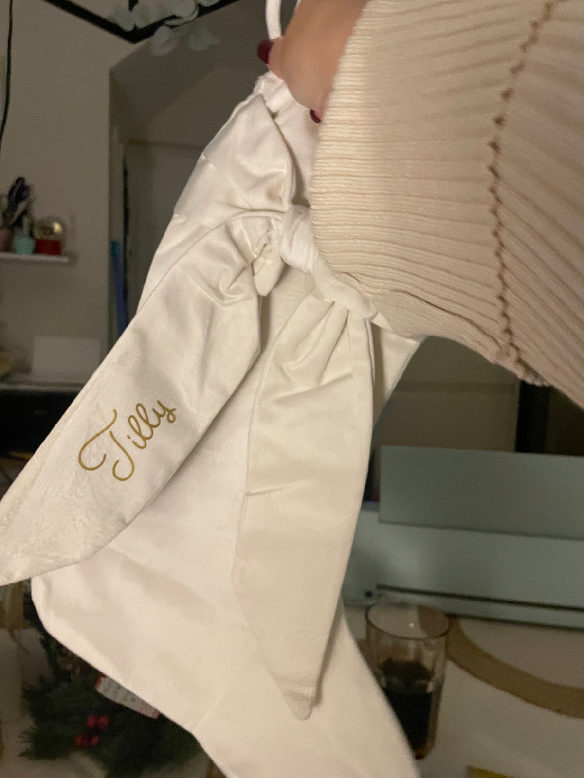 Bow Velvet Personalised Stockings