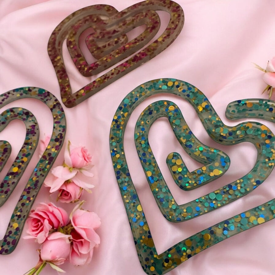 Large Arcylic Glitter Paperclips