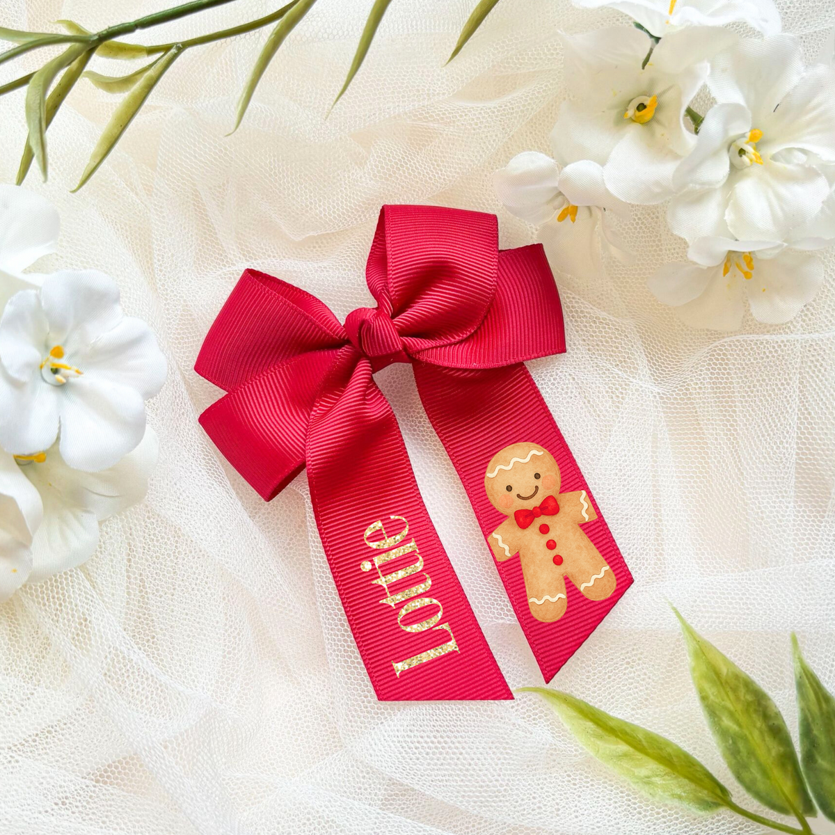 Santa Hair Bows Personalised
