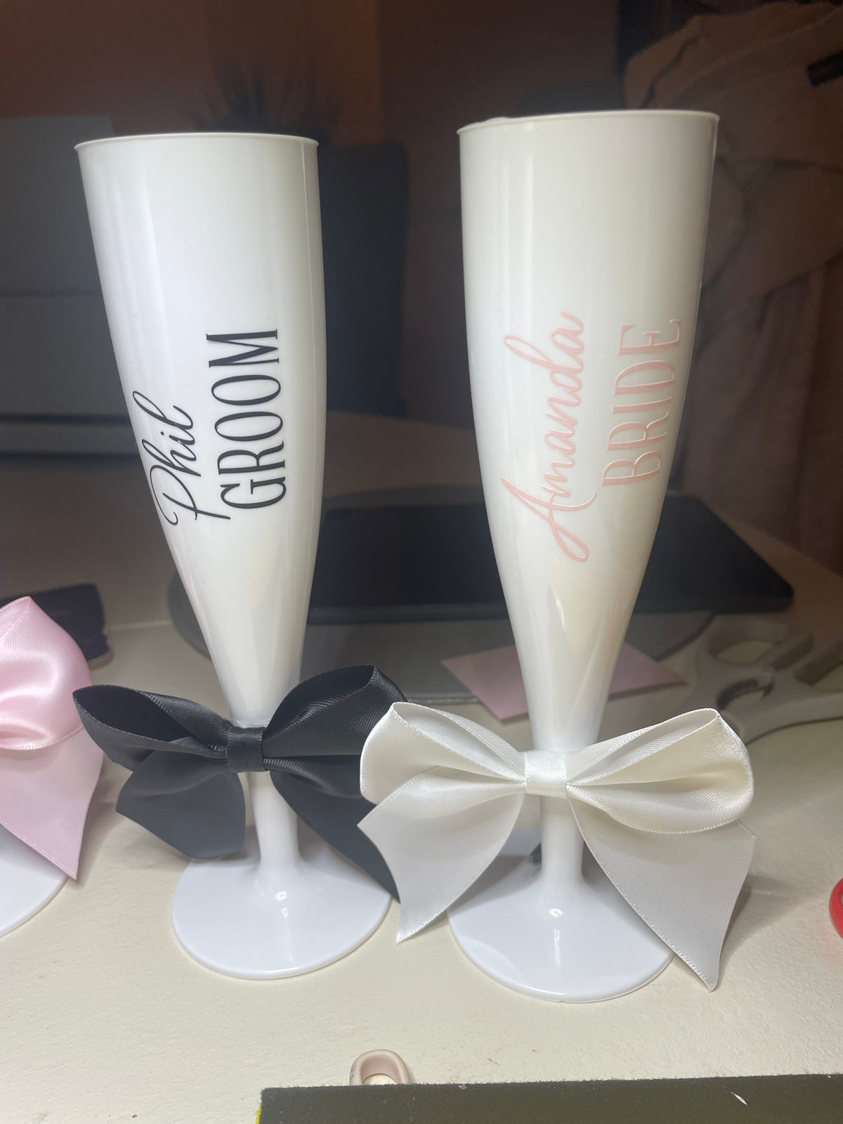 Bride Hen Party Prom plastic personalised Flutes