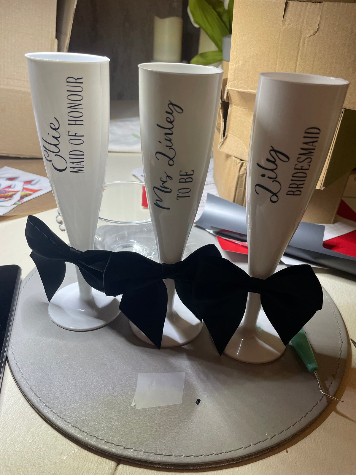 Bride Hen Party Prom plastic personalised Flutes