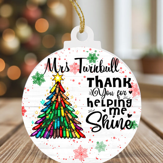 Thank you teacher bauble
