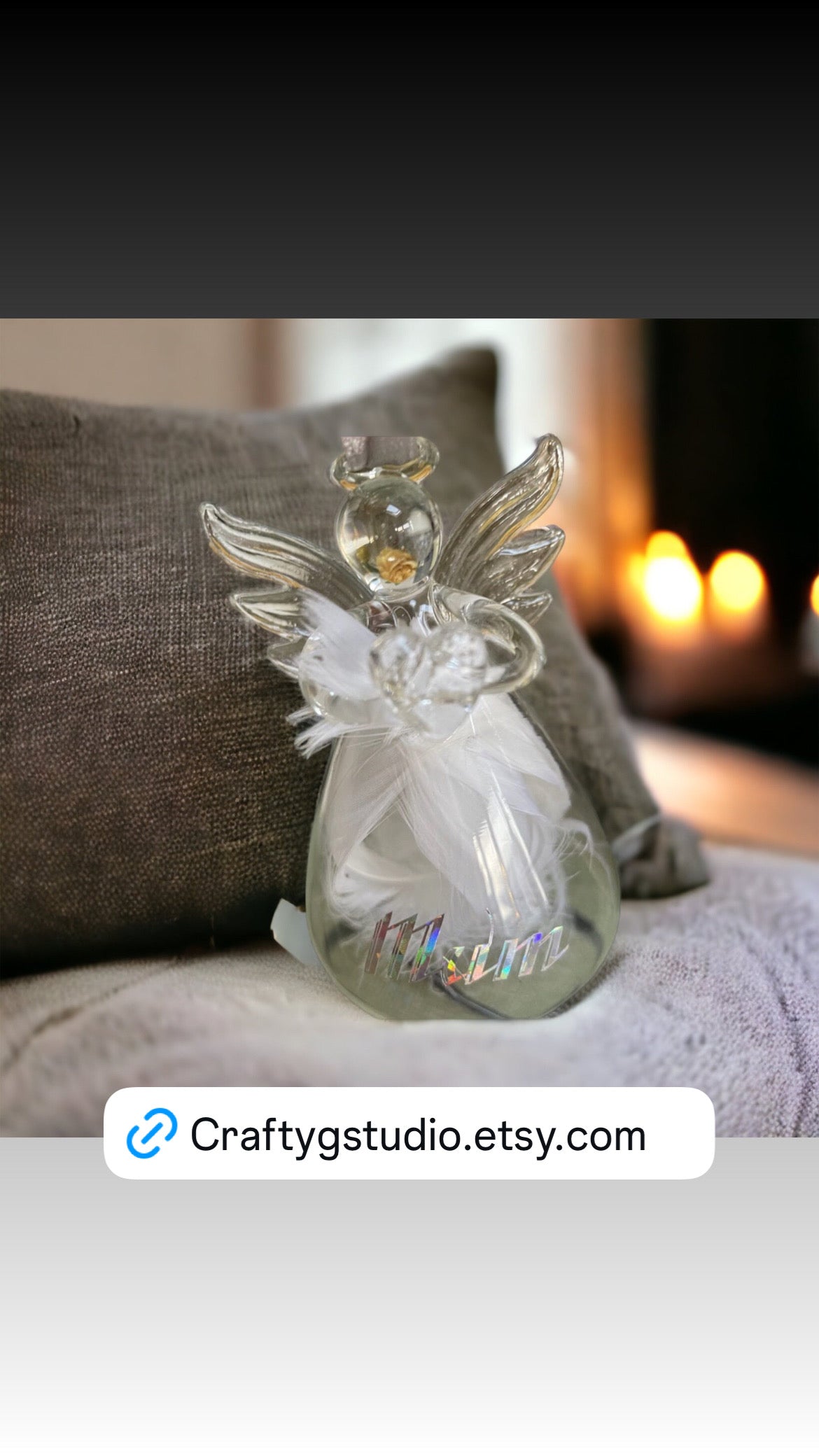 Angel Glass vases Memorial glass / dad / mum / grandparents special person
