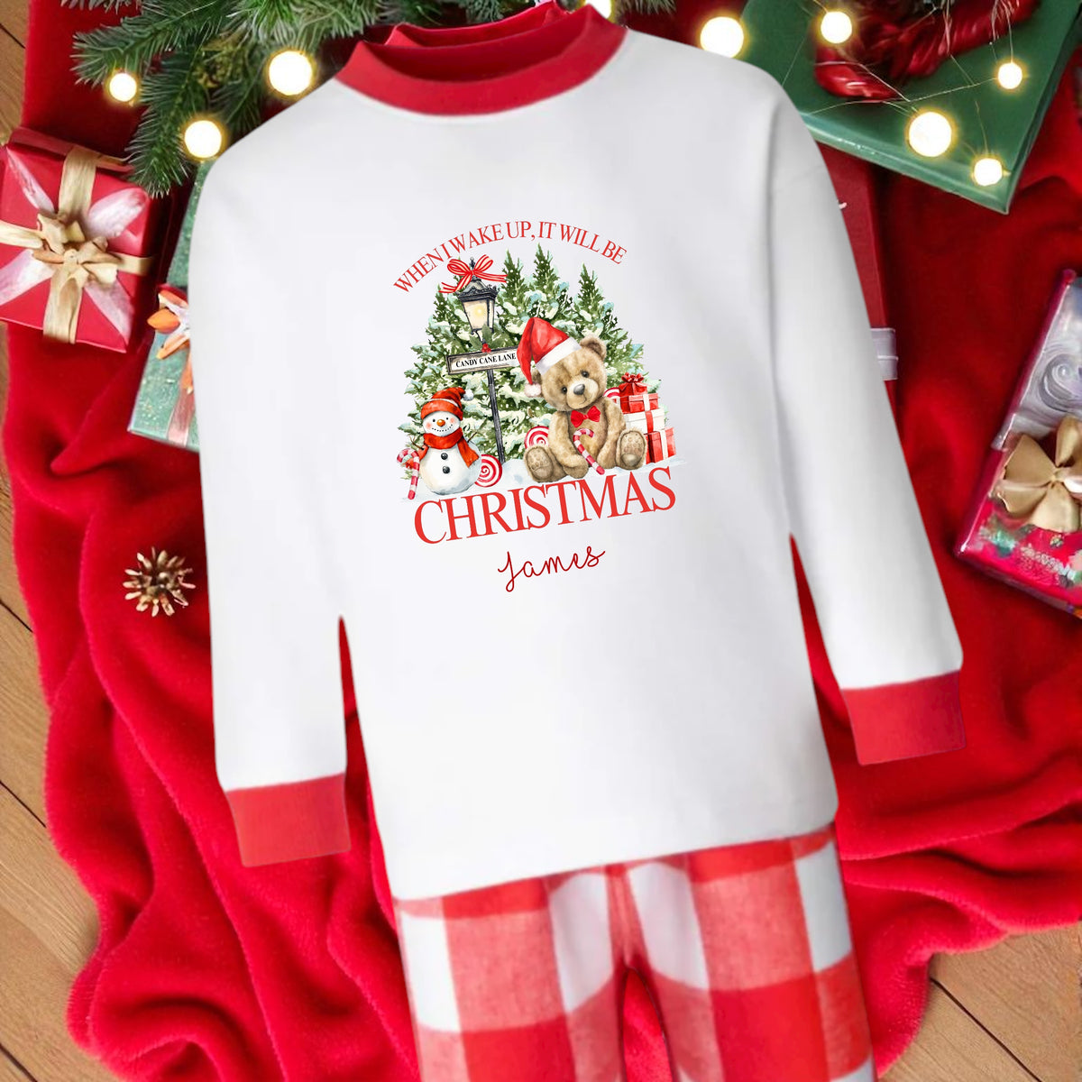 When I wake up it will be Christmas PJS Personalised