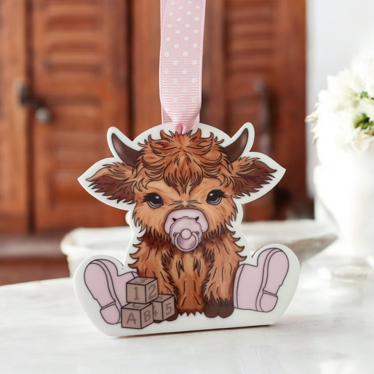 Hanging Baby Highland Cows