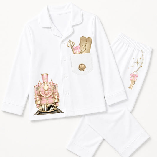 Train Traditonal PJS with free Nice letter pink
