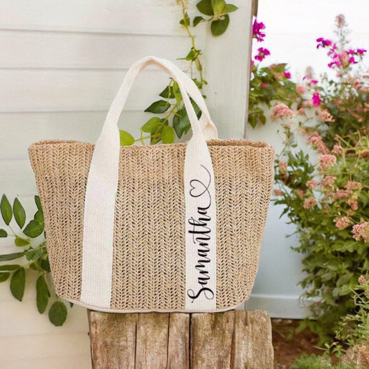 Rattan Effect Tote Bags