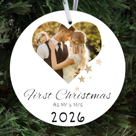 Personalised tree first Christmas decoration ceramic