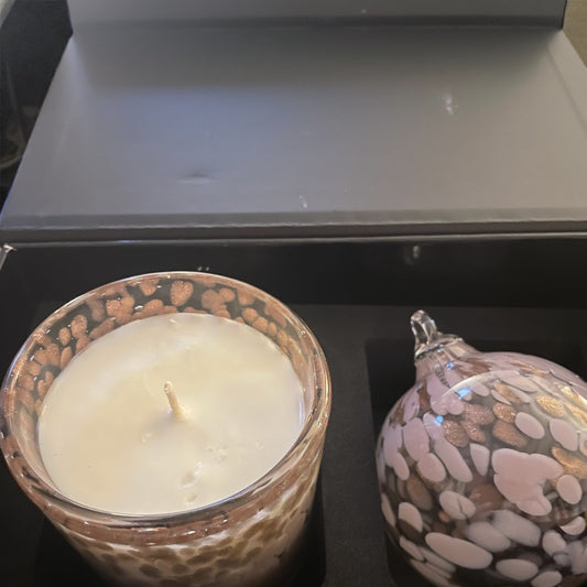 Luxury candle and glass bauble set