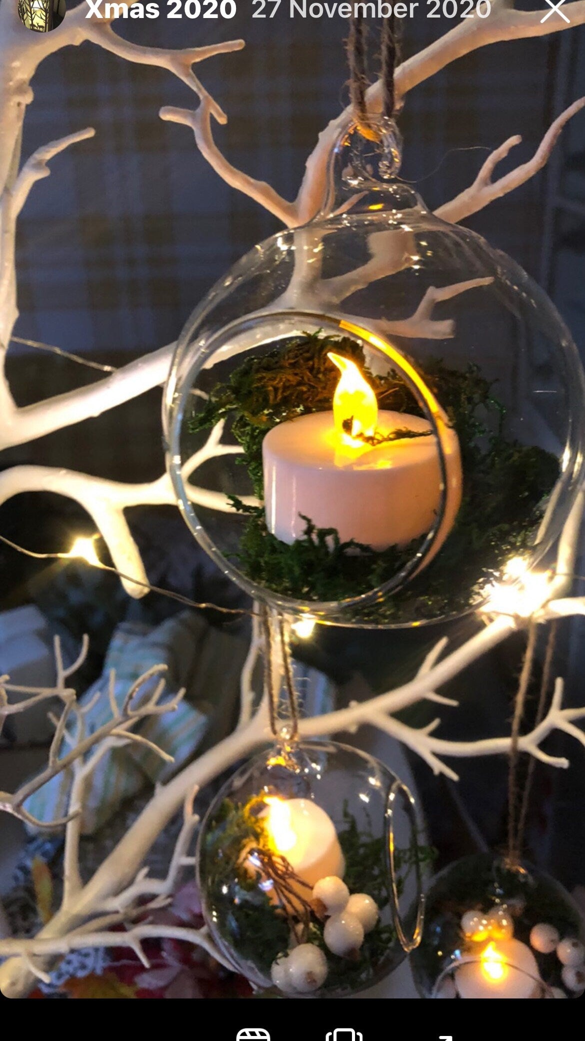 Glass 8cm open baubles with Tealight / tree dec / table decs / Christmas decs